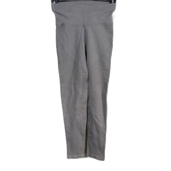Aerie Offline Moto Light Gray leggings ribbed denim design XXS high waist capri - Picture 1 of 13